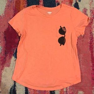 Peach colored short sleeve t-shirt